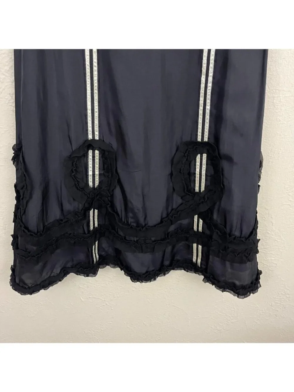 black silk quirky artsy sporty blokecore midi skirt